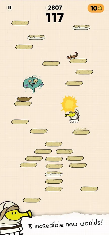 Doodle Jump 2 Level 8 Gameplay// (Game Sounds With Music) 