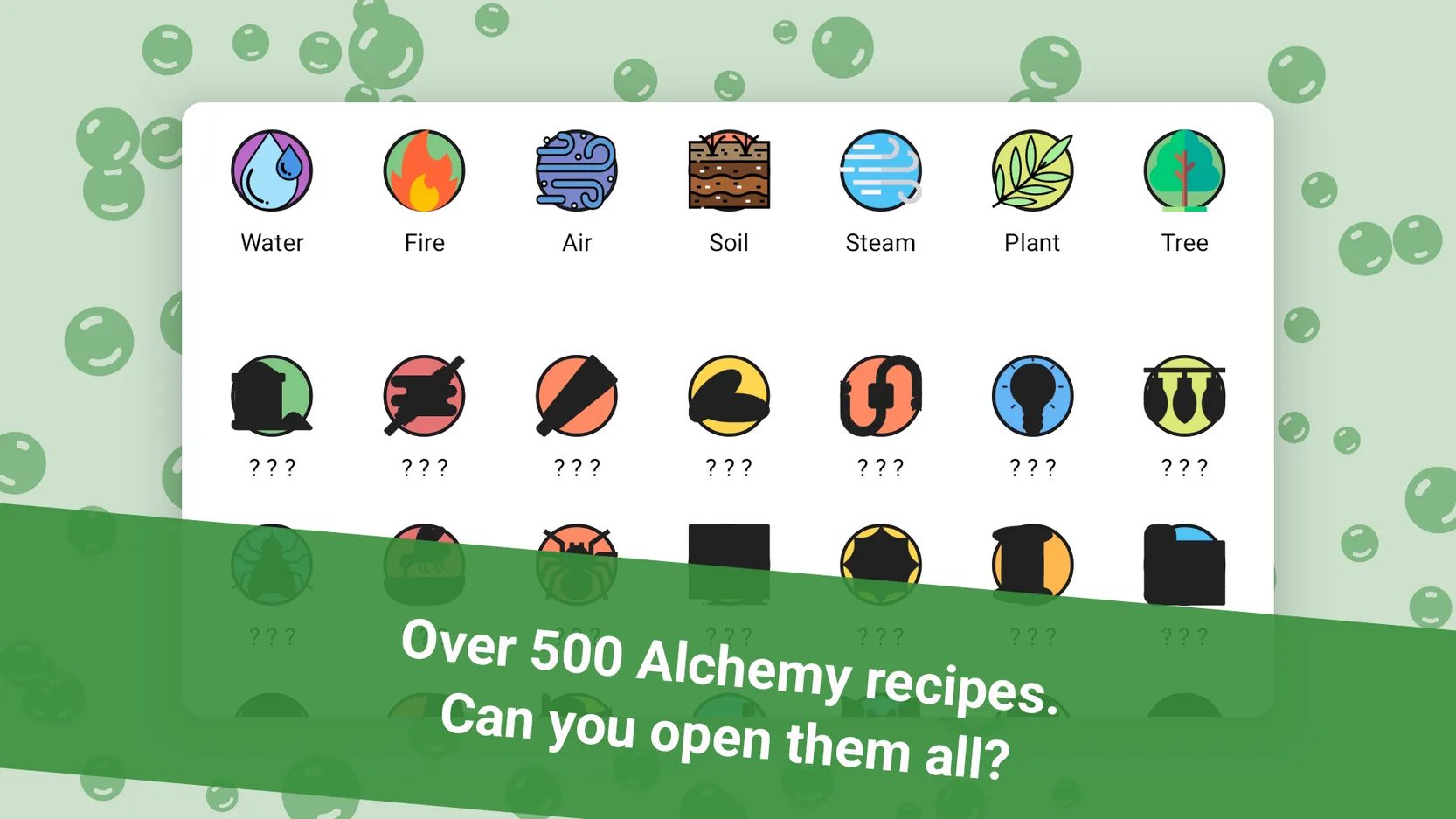Little Alchemy 2' a, Game interface. Players can use the workspace